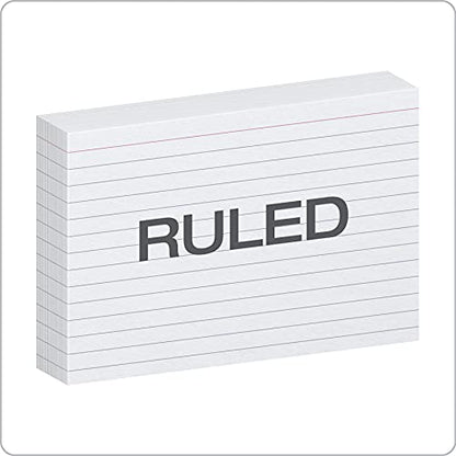 Oxford Index Cards, 4x6 Index, Ruled on Front, Blank on Back, White, Shrink Wrapped Cards (40178) 500 Count(Pack of 12) - size: 4x6 (Pack of 12)