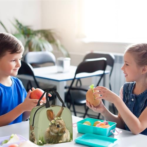 Cute Rabbit Lunch Box - Insulated Lunch Bags for Kids Boys Girls Reusable Lunch Tote Bags, Perfect for School/Camping/Hiking/Picnic/Beach/Travel - color: Cute Rabbit