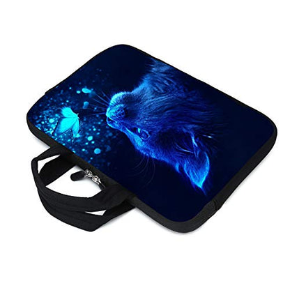 Laptop Sleeve Case 11.6" 12.1 Inch Neoprene Laptop Sleeve/Notebook Computer Case/Chromebook Case/Carrying Bag (Blue cat) - color: blue cat