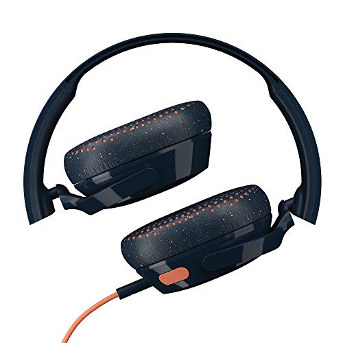 Skullcandy Riff On-Ear Wired Headphones, Convenient for Travel with 3.5mm AUX Plug, Built-in Microphone, Foldable Lightweight Comfortable Design, Durable Headband, Reliable Simplicity - Blue/Sunset - color: Blue/Sunset, style: Riff
