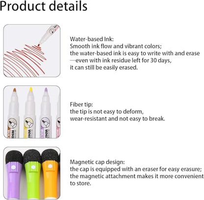 4 Pcs Magnetic Whiteboard Pen, Writing Drawing Erasable Board Marker, Dry and Wet Erase Markers Markers Office Supplies (Yellow Ink) ﻿