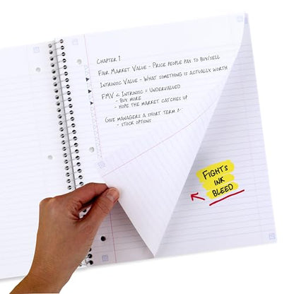 Five Star Spiral Notebook + Study App, 1 Subject, College Ruled Paper, 8-1/2" x 11", 80 Sheets, Fights Ink Bleed, Water Resistant Cover, Soft Petals Blue (820441F-ECM) - color: Soft Petals Blue, size: 1 Pack