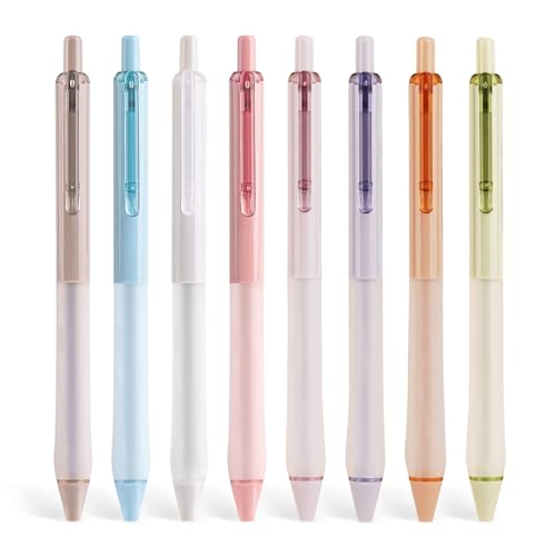 WRITECH Gel Ink Retractable Pens: Black Ink 0.7mm medium Fine Point Pen Set, Extra Smooth Tip No Bleed Smear Smudge Refillable Clickable Pens Bulk for Writing Journaling Multicolor 8ct - color: Black, size: 8 Count (Pack of 1)