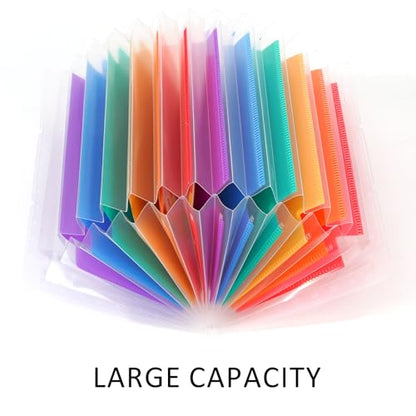 Expanding File Folder, Stand Receipt File Organizer, 13 Pockets Portable Folders for Coupons, Tickets, Bills and Business Cards, White