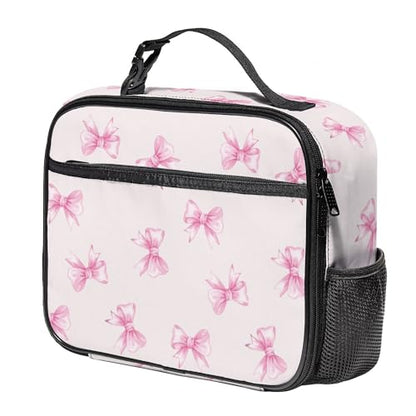 WOBAGMEN Pink Bow Lunch Box for Kids, Cute Insulated Lunch Bag for Boys Girls,Waterproof Lunch Box with Water Bottle Holder for Teens Adults Picnic Travel Back to School (Pink Big Bow) - color: Pink Big Bow