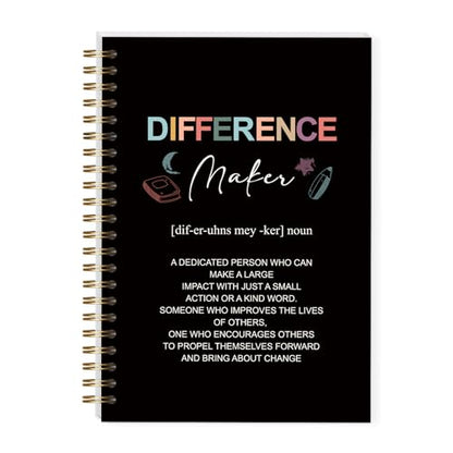 LRVSYUIN Teacher Spiral Notebooks for Women Men, Difference Maker Teacher Journal for Appreciation Inspiration, Thank You Gift for Teacher Coworker Boss (B08) - style: Difference Maker