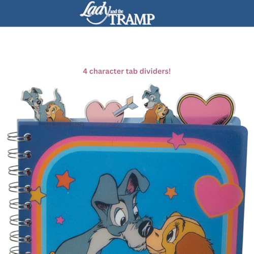 Disney Lady and the Tramp Tab Journal Notebook, Spiral Bound, 96 Lined Pages, 8 x 7 inches - style: Lady and the Tramp