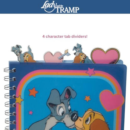 Disney Lady and the Tramp Tab Journal Notebook, Spiral Bound, 96 Lined Pages, 8 x 7 inches - style: Lady and the Tramp