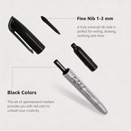 Permanent Markers Bulk, 188 Pack Fine Tip Black Permanent Marker Set, Waterproof Markers, Waterproof, Quick Drying, Office Supplies for School, Office,