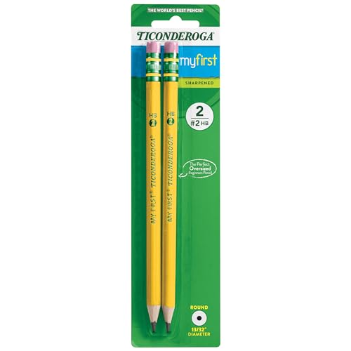 Ticonderoga My First Wood-Cased Pencils, 2 HB Soft, Pre-Sharpened, Yellow, 2 Count - style: 2 Count