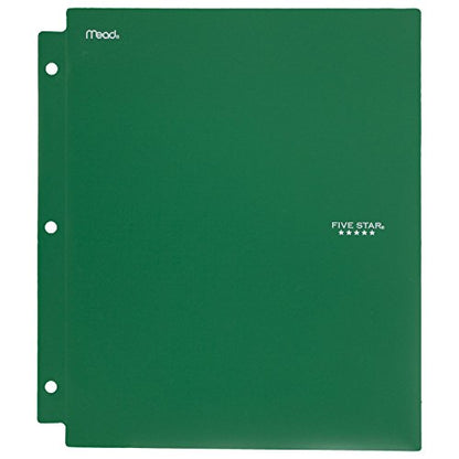 Five Star 2 Pocket Folders with Prong Fasteners, Folder with Pockets, Plastic, Color Selected For You, 1 Count (34084)