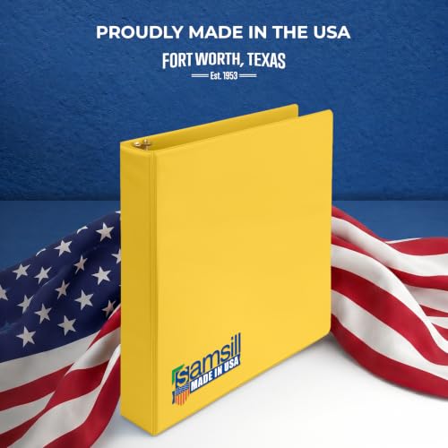Samsill Economy 3 Ring Binder Organizer, 1.5 Inch Round Ring Binder, Customizable Clear View Cover, Yellow Binder - color: Yellow, size: 1-Pack, style: 1.5-Inch