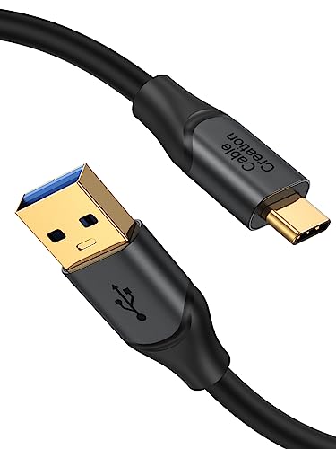 CableCreation USB C to USB A Cable 5FT, USB 3.1 3.2 Gen2 10Gbps Data Cable | USB A to C, Android Auto 3A for USB C External SSD MacBook Pro iPad, Galaxy S24/S23+, iPhone 16/15, 1.5m - color: Black, size: 5FT/1.5m