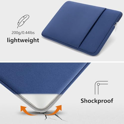 14 Inch Laptop Sleeve Shockproof Padded Carrying Case Computer Protective Cover Bag with Pocket Compatible with 14 Inch Acer ASUS HP Dell Chromebook Thinkpad Notebook, Navy Blue - color: Navy Blue, size: 14"