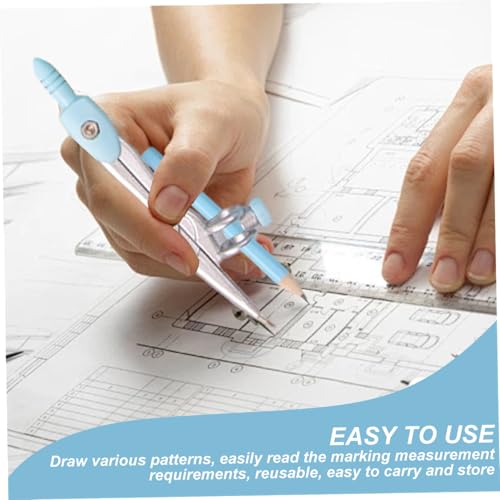 8 Piece Geometry Set, Math Tools Kit with Metal Compass, Protractor, Ruler for Students, Engineers and School Office Use