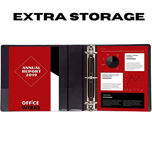 3 Ring Binder, Professional D Ring Binder 5 Inch, Presentation Folder for Standard Pages 8.5 x 11 with Pockets, Durable and Strong Black Binder (4 Pack) - color: Black, size: 5 Inch (4 Pack)
