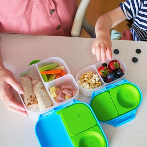 b.box Mini Lunch Box + Snack Containers for Kids 2-Pack - 4.25 + 1.75 Cups, Leakproof Bento Box for Kids, Lunch Containers for School, Dishwasher Safe, BPA Free, PFAS Free, Ages 3+ - Ocean Breeze - color: Ocean Breeze