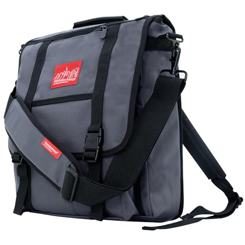 Manhattan Portage Commuter Laptop Bag Stylish Messenger Bag for Men & Women Durable Cordura Fits Up to 17" Laptop Ideal for Work College Travel (Grey) - color: Grey
