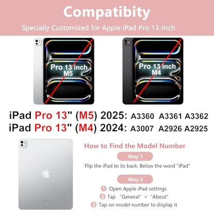 aMZCaSE for iPad Pro 13 inch Case with Keyboard (M5/M4) 2025/2024, Keyboard for iPad Pro 13 with Detachable Cover Case, Smart Sleep/Wake & Pencil Holder, Light Pink - color: Light Pink