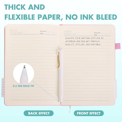 Aodaer 12 Set Lined Notebook Journals with Pens A5 Notebooks 100 GSM College Ruled Hardcover Notebook PU Leather Notepad with Pen Holder for Office School, 5.7 x 8.3 Inches, Light Multicolor - color: Light Multicolor
