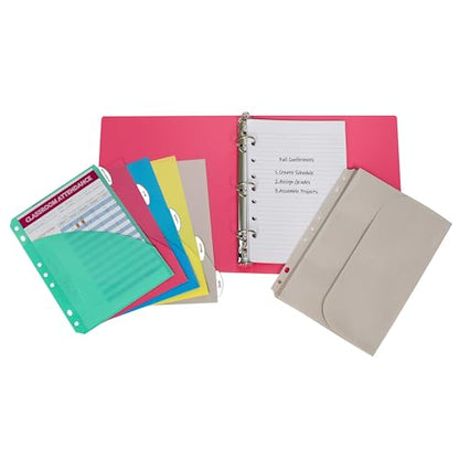 C-Line Mini Binder Starter Kit, Includes Binder, Index Dividers, Filler Paper and Binder Pockets, Colors May Vary, 1 Each (30100) - size: 1 Count (Pack of 1), style: Starter Kit