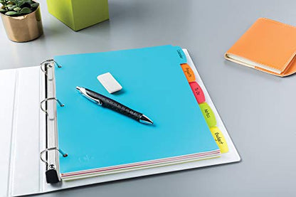 Avery Big Tab Write & Erase Durable Plastic Dividers for 3 Ring Binders, 5-Tab Sets, Bright Multicolor, 24 Sets, 120 Divider Tabs (16129) - size: 5 tab, style: 24 Sets