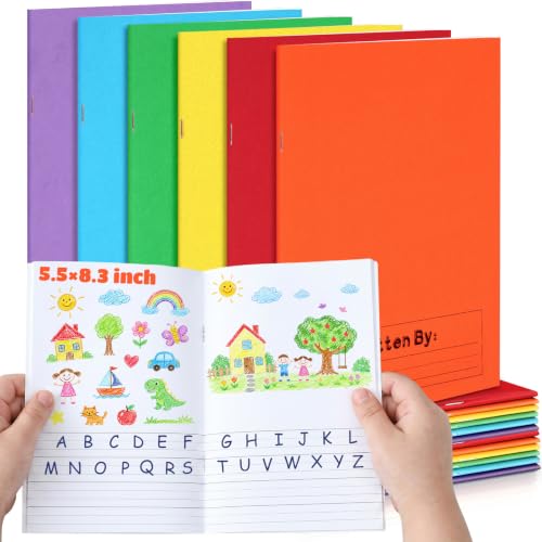 Henoyso 24 Pcs 5.5″ X 8.3″ Primary Composition Notebook K-2 Primary Journal, Notebook for Kids Supplies, Bulk Blank Writing Book for Kid to Write Draw Journal 60 Page (Multicolored) - color: Multicolored, size: 5.5″ X 8.3″
