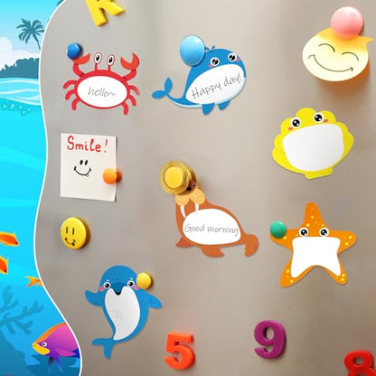 Yinder 24 Pads Cute Sticky Notes Fun Kawaii Ocean Animal Sticky Notes Pads Bulk Cartoon Memo Self Adhesive Gift Back to School Veterinary Office School Tab Party Supplies - style: Ocean Animals
