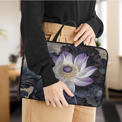 Laptop Sleeve Bag with Handle Computer Protective Soft Cover Case for 14 Inch 13 Inch Laptop,Lotus Chinese Painting - color: Lotus Chinese Painting