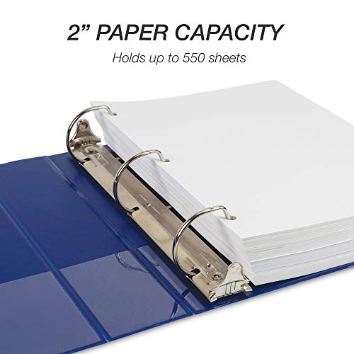 Samsill Durable 2 inch 3 Ring Binder, D Ring Binder, 100% Recycled Chipboard, Blue - color: Blue, size: 1 Pack, style: 2 Inch