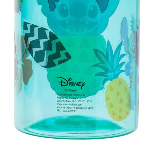 Silver Buffalo Disney Lilo and Stitch Pineapple, Plastic Water Bottle, 32oz | Twist Spout, Includes Sticker Set, You Stick Yourself, 0.95 Liters - color: Lilo and Stitch Pineapple