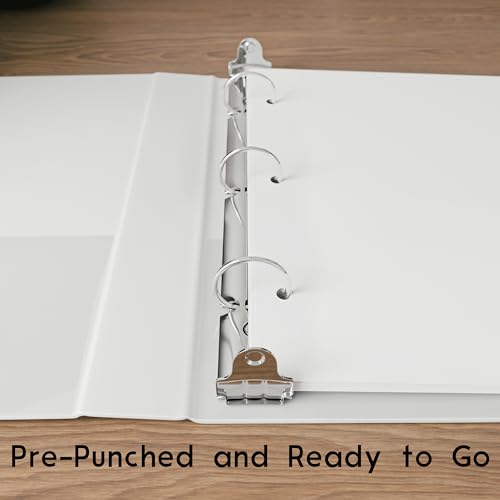 Half Letter Blank Paper, 3-Hole Punched, 250 Sheets/500 Pages, 100 GSM, Printer Paper Binder Refill, 5.5 in. x 8.5 in.
