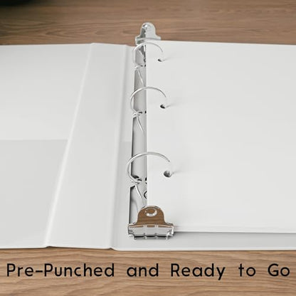 Half Letter Blank Paper, 3-Hole Punched, 250 Sheets/500 Pages, 100 GSM, Printer Paper Binder Refill, 5.5 in. x 8.5 in.