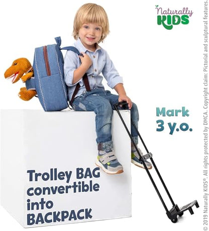 Toddler Luggage for Boys w Dinosaur Toys, Kids Rolling Backpack for Boys, Toddler Suitcase, Gifts for 3 4 5 6 Year Old - color: 01 Dinosaur, style: Trolley