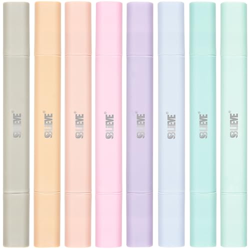 BLIEVE Bible Highlighters No Bleed Through, Pastel Colors, Dual Tip, 8 Pack | Aesthetic Cute Highlighters, Chisel Tip & Fine Point For Bible & Journaling, Back To School Supplies - color: PASTEL