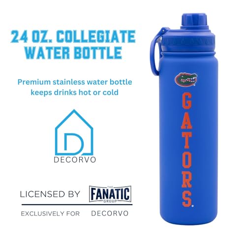 Florida Water Bottle - Blue Double Walled Stainless Steel 24 oz Keeps Drinks Cold or Hot - color: Florida - Blue