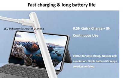 Stylus Pen for Samsung Galaxy Tab A11/A11+/A9/A9+/A8/A7 Lite, Magnetic Capacitive Pen with Fast Charging & 8H Long Battery, Universal for iPad iPhone Android Touch Screens, Blue - color: Blue