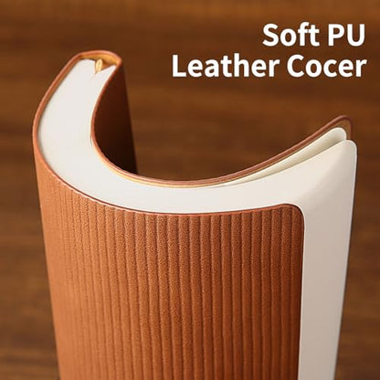 Lined Journal Notebook for Work College Ruled Note Book 5.79"x8.27" A5 PU Leather Daily Journaling 216 Pages for Women Men Writing Home School Supplies Business (Brown) - color: 10-Brown-1pack, style: A5 Lined 216pages
