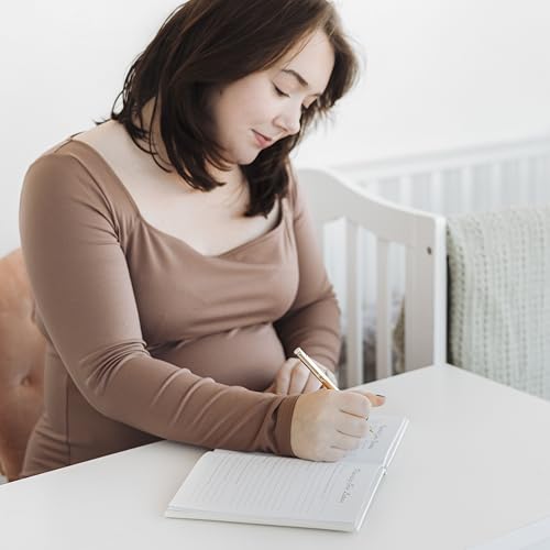 Pearhead Pregnancy Journal, Linen Guided Pregnancy Memory Book with Sonogram Photo Insert, Beige - color: Linen Pregnancy Journal