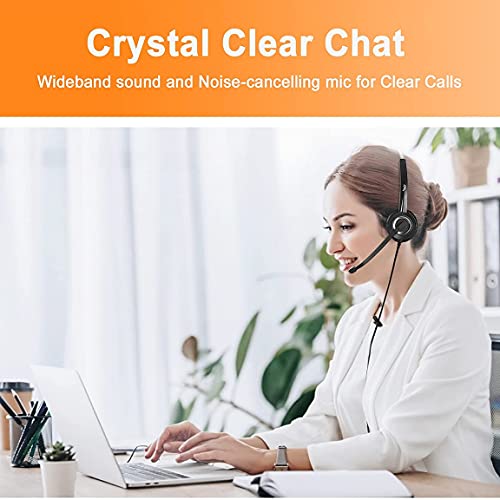 Cisco Headset Noise Cancelling Mic Compatible with Cisco Phone 6841 6871 7941g 7961g 7971g 8811 8845 8865 8941 8961 Series Models Includes U10 RJ9 Cord and 3.5mm Smartphone Adapter - size: Binaural headset + U10 / 3.5 mm Jack