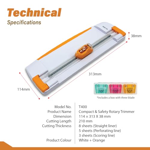 12" Portable Paper Cutter with Safety Guard for Precise Trimming of A4 Paper, cardstock & Photos. Ideal for Scrapbooking & Invitations. (Orange) - style: Dual-track Sliding Paper Cutter