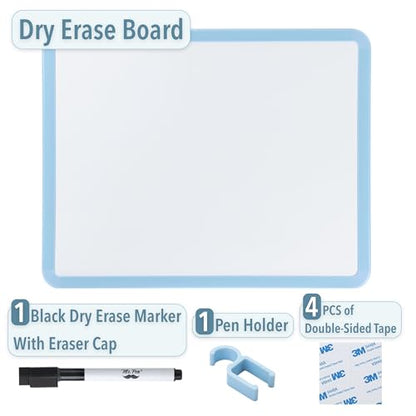 Mr. Pen- Dry Erase Board, 14” x 11” with a Black Dry Erase Marker | Blue Frame, Small Mini White Board for Students, Fridge, Wall, Locker, Includes Double Sided Tapes - color: Blue