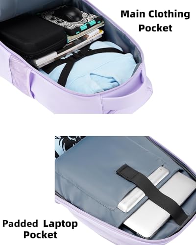 MATEIN Rolling Backpack for Women, 17 Inch Laptop Backpacks with Wheels | Backpack with Wheels, 17 inch Laptop Backpack, 36 L Main Compartment, Breathable Adjustable Straps, Rolling Travel Bag - color: Purple, size: 17-inch