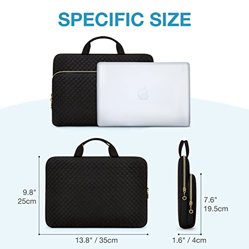 BAGSMART Laptop Case Compatible with 13-13.3 inch Notebook,Compatible with MacBook Pro 14 Inch,MacBook Air,Protective Carrying Bag with Pocket,Handles, Coffee Brown - color: Coffee brown, size: 13-13.3 Inch