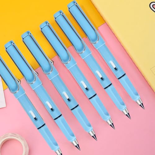 XIUSHE 8PCS Blue Infinity Forever Pencils for Writing-0.7mm Infinite Everlasting Metal Inkless Pencils Set,Technology Magic Writing Pencil For School Office Professional Use (Blue,8) - style: Blue,8