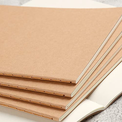 24 Pack Blank Notebook & Journal Bulk, Kraft Cover, Unlined Plain Thick Paper, A5 Size, 5.5x8.3 inch, 60 Page, Small Sketchbook Subject Note Pad Set for Women Men Kids Traveler Student Office - color: Yellow, style: Yellow-24-Unlined