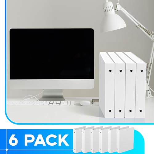 Henoyso 6 Pcs Plastic 1.5 Inch Mini 3 Ring Binders Fits 5.5" x 8.5" Paper, Holds(Capacity 280 Sheets), Flexible Three Round Rings Small White A5 Binders Bulk for School, Office Use, Photo Album Pages - color: White, size: 1.5 Inch