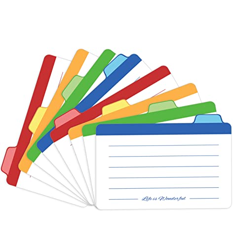 Neando Business Cards Dividers 2x3.5 inches, the Blank Name Cards Guide, 1/4 Cut Tabbed Note Cards, 400gsm Paper, Assorted Colors, 20 Counts - size: 2''X3.5‘’-20 pack