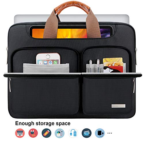 Lacdo 360° Protective Laptop Shoulder Bag, 14 inch Computer Bags for 14 inch MacBook Pro M5 Pro/Max A3426 A3427 (2026), M5/M4/M3/M2/M1 A3434 A3112 A3401 A3185 A2918 A2992 2025-2021 Messenger Bag,Black - color: Black, size: 14 Inch New MacBook Pro