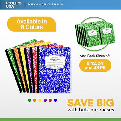 Composition Notebook Wide Ruled Composition Notebooks Bulk Green Marble Hard Cover Wide Ruled Notebook Paper Note Books For Schools Marble Composition Books 100 Sheets 200 Pages 9.75” x 7.25” (6 Pack, Green) - color: Green, size: 6 Pack